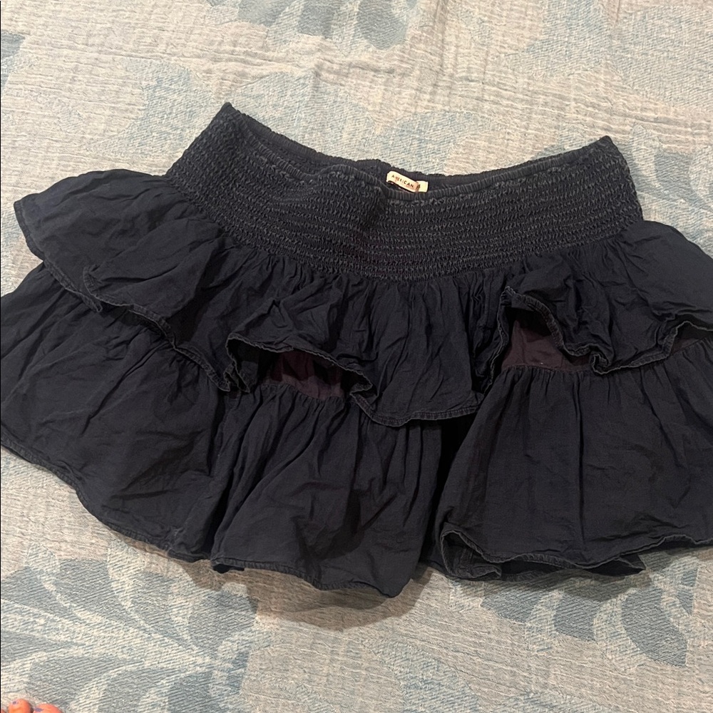 American Eagle Outfitters Dark Blue Tiered Mini Skirt